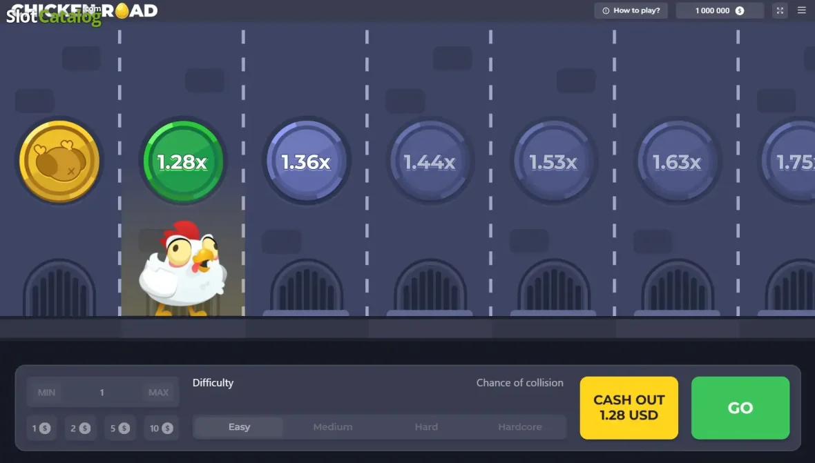 Retro arcade chicken crossing visuals